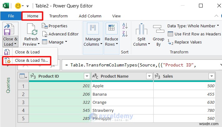 Excel Full Outer Join:บทช่วยสอน Power Query ทีละขั้นตอน 
