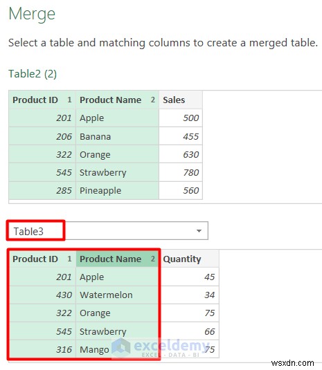Excel Full Outer Join:บทช่วยสอน Power Query ทีละขั้นตอน 