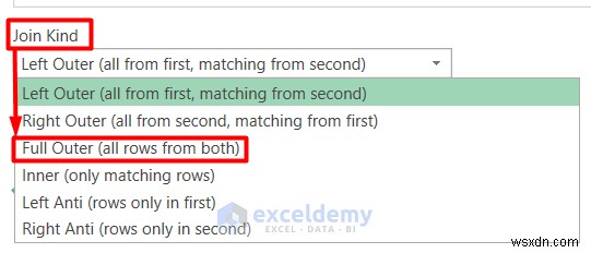 Excel Full Outer Join:บทช่วยสอน Power Query ทีละขั้นตอน 