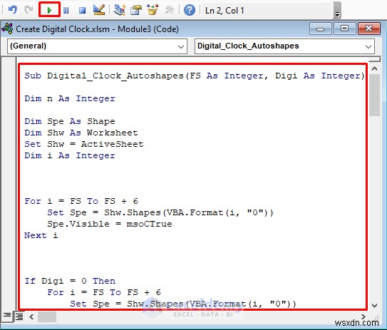 สร้างนาฬิกาดิจิทัลใน Excel:วิธี VBA และสูตรอย่างง่ายสองวิธี