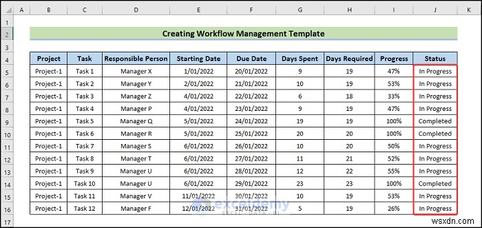 สร้างเทมเพลตการจัดการเวิร์กโฟลว์ Excel ใน 6 ขั้นตอนง่ายๆ 