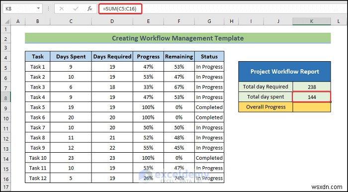 สร้างเทมเพลตการจัดการเวิร์กโฟลว์ Excel ใน 6 ขั้นตอนง่ายๆ 