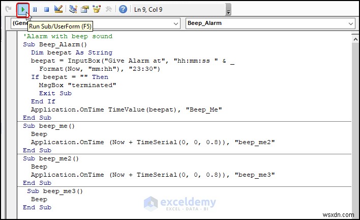ตั้งนาฬิกาปลุกใน Excel:3 วิธีที่ง่ายและเชื่อถือได้ 