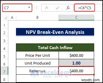 การวิเคราะห์จุดคุ้มทุน NPV ต้นแบบใน Excel:คู่มือฉบับย่อทีละขั้นตอน