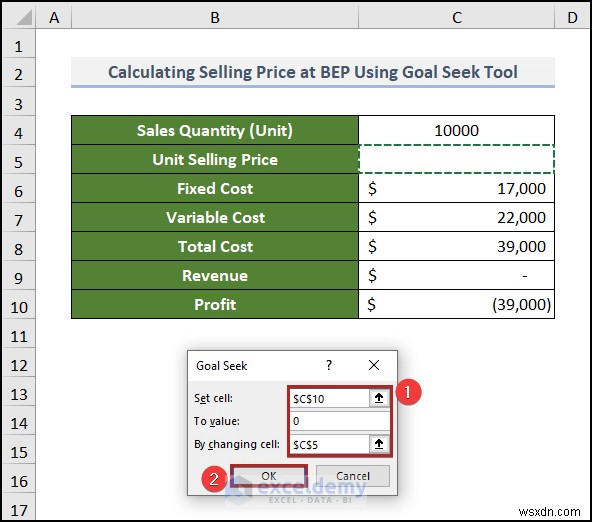 สร้างแผนภูมิการวิเคราะห์จุดคุ้มทุนใน Excel:คำแนะนำทีละขั้นตอน