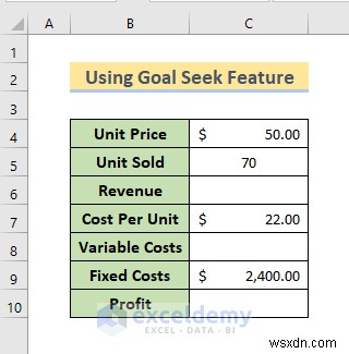 การวิเคราะห์จุดคุ้มทุนหลักใน Excel:3 วิธีการที่ได้รับการพิสูจน์แล้ว 