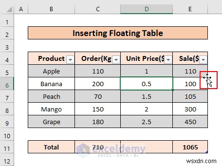 เพิ่มตารางลอยตัวใน Excel:2 เทคนิคที่รวดเร็วและผ่านการพิสูจน์แล้ว