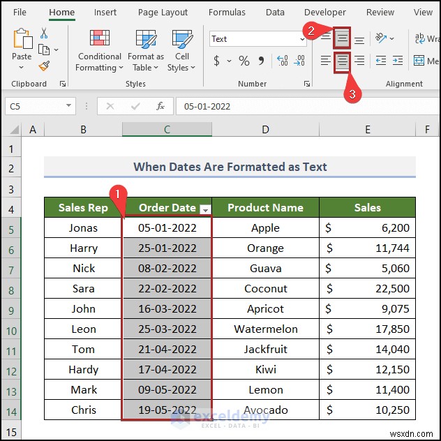 วิธีแก้ไขปัญหาตัวกรองวันที่ของ Excel ในรายงานการขายของชำ