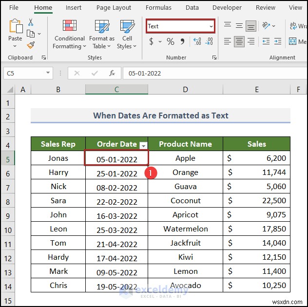 วิธีแก้ไขปัญหาตัวกรองวันที่ของ Excel ในรายงานการขายของชำ