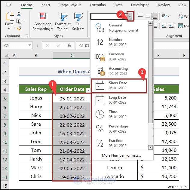 วิธีแก้ไขปัญหาตัวกรองวันที่ของ Excel ในรายงานการขายของชำ