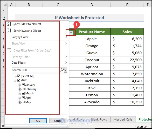 วิธีแก้ไขปัญหาตัวกรองวันที่ของ Excel ในรายงานการขายของชำ