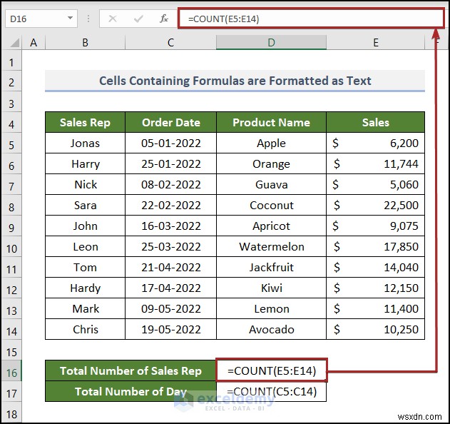 ฟังก์ชัน Excel COUNT ไม่ทำงานใช่ไหม 4 สาเหตุทั่วไปและการแก้ไขที่ง่ายดาย 
