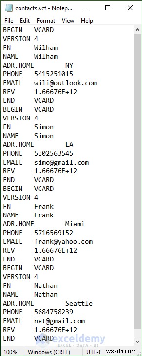 เปิดไฟล์ VCF (vCard) ใน Excel:2 วิธีง่ายๆ 