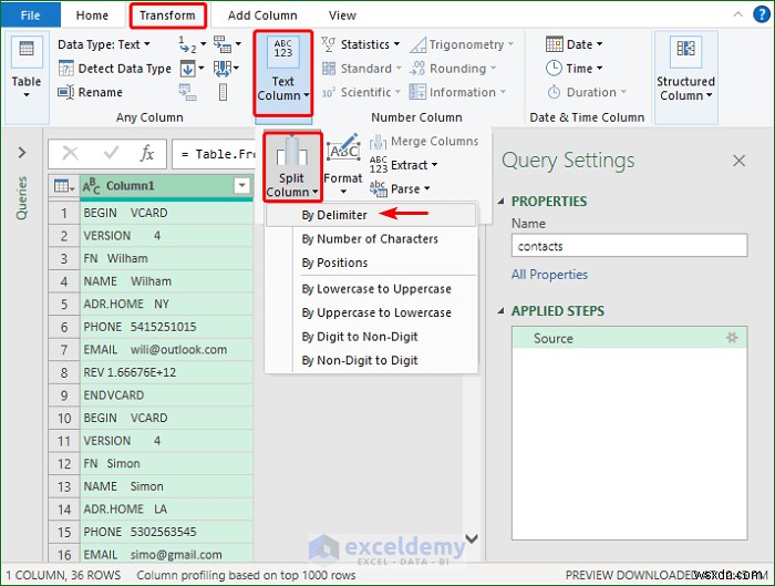 เปิดไฟล์ VCF (vCard) ใน Excel:2 วิธีง่ายๆ 