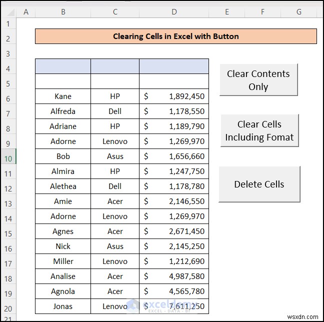 ล้างเซลล์ Excel ได้อย่างง่ายดายด้วยปุ่มคลิกเดียว:4 ขั้นตอนง่ายๆ 