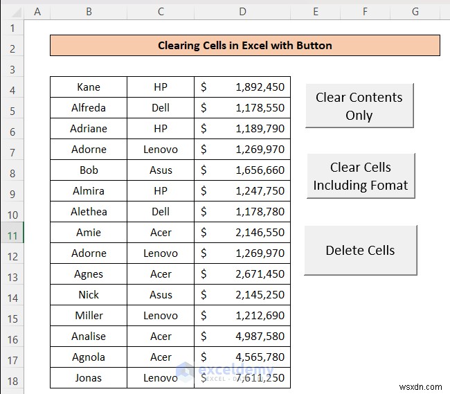 ล้างเซลล์ Excel ได้อย่างง่ายดายด้วยปุ่มคลิกเดียว:4 ขั้นตอนง่ายๆ 