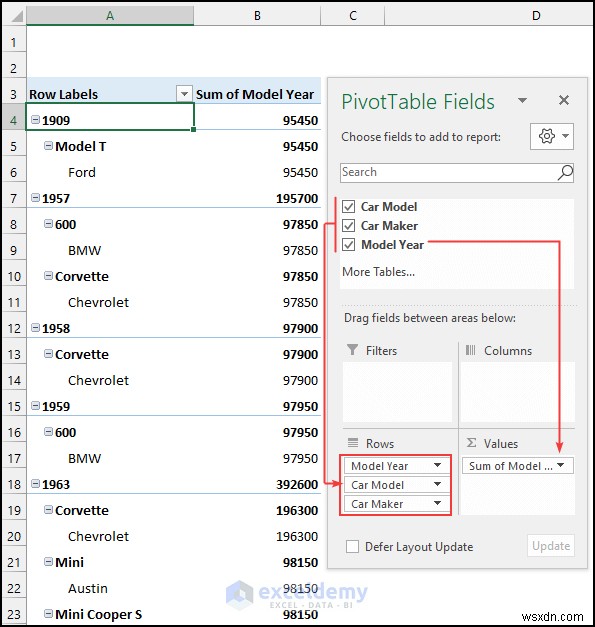ย่อไฟล์ Excel อย่างรวดเร็วด้วย Pivot Tables 