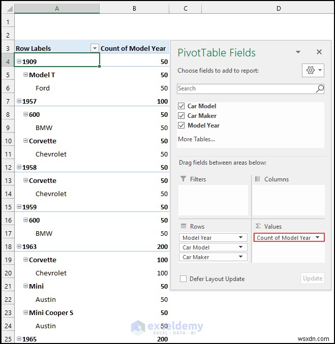 ย่อไฟล์ Excel อย่างรวดเร็วด้วย Pivot Tables 
