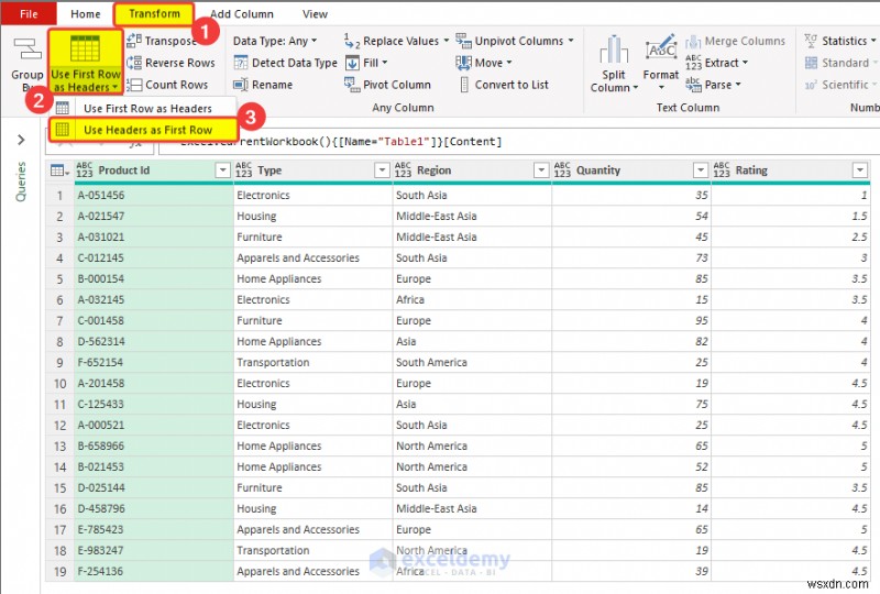 การจัดการส่วนหัวคอลัมน์แบบไดนามิกใน Power Query:คู่มือปฏิบัติ 