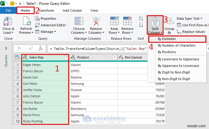 แยกคอลัมน์ Excel ด้วย Power Query:5 วิธีที่ได้รับการพิสูจน์แล้วและง่ายดาย