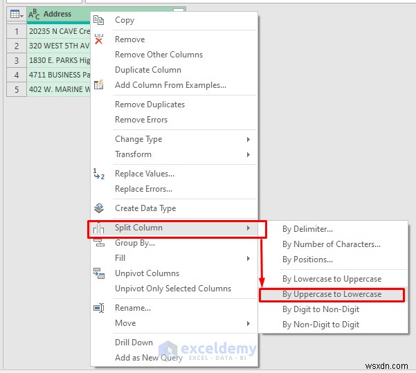 แยกคอลัมน์ Excel ด้วย Power Query:5 วิธีที่ได้รับการพิสูจน์แล้วและง่ายดาย