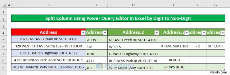 แยกคอลัมน์ Excel ด้วย Power Query:5 วิธีที่ได้รับการพิสูจน์แล้วและง่ายดาย