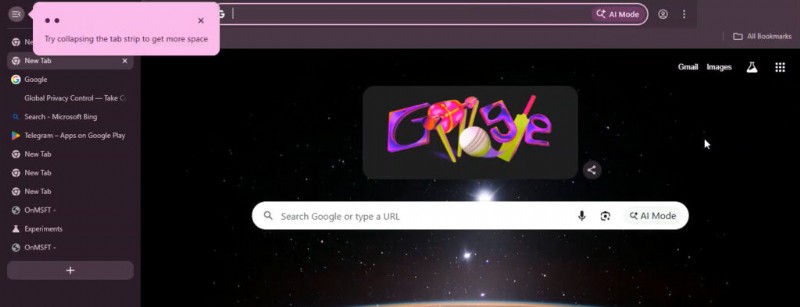 Chrome ยั่วยวนแท็บแนวตั้ง กระตุ้นให้ผู้ใช้ย้ายแท็บไปด้านข้าง 