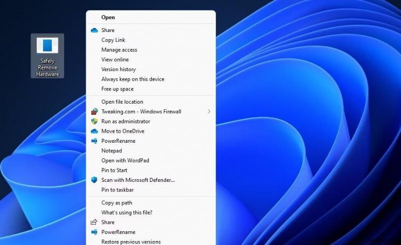 สร้างทางลัดการดีด USB อย่างปลอดภัยใน Windows 11