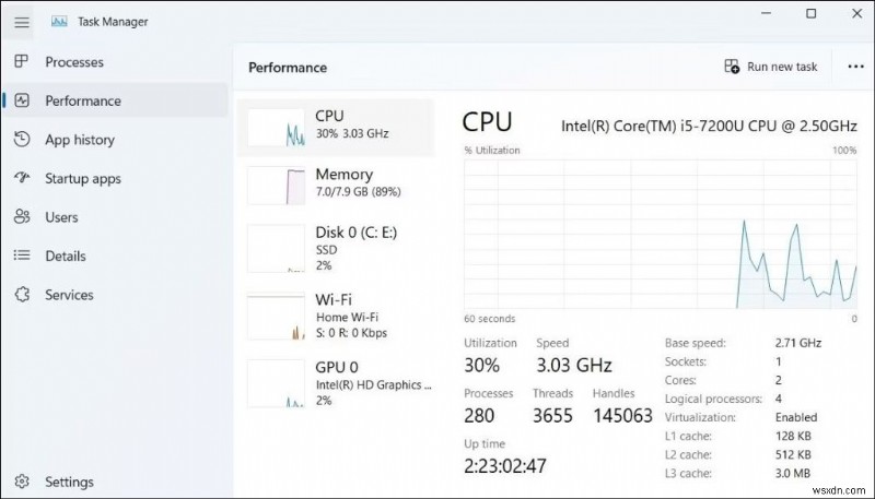 คู่มือฉบับย่อ:วิธีตรวจสอบเวลาทำงานของระบบบน Windows 11