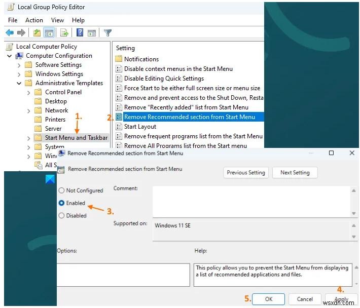 ลบส่วนที่แนะนำออกจากเมนูเริ่มของ Windows 11 ได้อย่างง่ายดาย