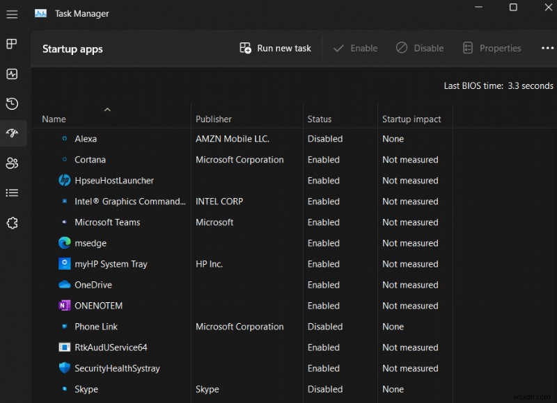 วิธีแก้ไขข้อผิดพลาด  ไม่มีรายการเริ่มต้นที่จะแสดง  ในตัวจัดการงาน Windows 11 