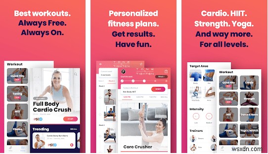 แอปออกกำลังกายที่บ้าน HIIT ยอดนิยมประจำปี 2023:เพิ่มสมรรถภาพของคุณได้จากทุกที่ 