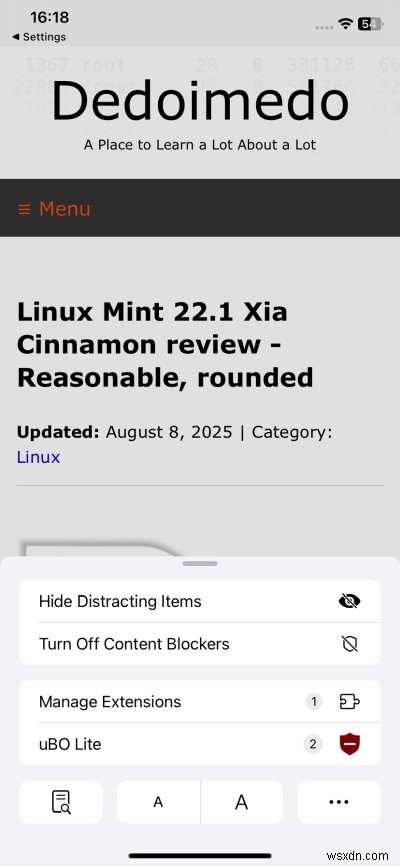 UBlock Origin Lite สำหรับ Safari บน iOS:การปิดกั้นโฆษณาที่แข็งแกร่งและการซิงค์เพลงอย่างง่ายดาย