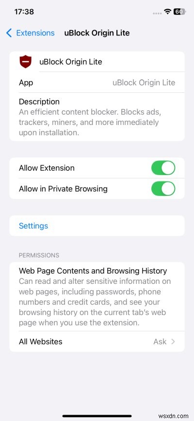 UBlock Origin Lite สำหรับ Safari บน iOS:การปิดกั้นโฆษณาที่แข็งแกร่งและการซิงค์เพลงอย่างง่ายดาย 