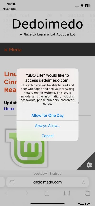 UBlock Origin Lite สำหรับ Safari บน iOS:การปิดกั้นโฆษณาที่แข็งแกร่งและการซิงค์เพลงอย่างง่ายดาย 
