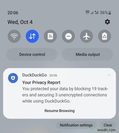 เบราว์เซอร์ DuckDuckGo:มีความสามารถและฟีเจอร์มากมาย แต่ไม่มีการควบคุมความเป็นส่วนตัวที่เข้มงวด 