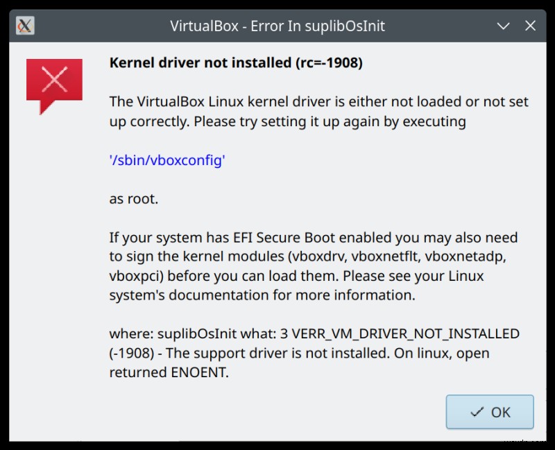 แก้ไขข้อผิดพลาดไดรเวอร์เคอร์เนล VirtualBox (rc =-1908) - ขาด gcc-12 บน Debian / Ubuntu 