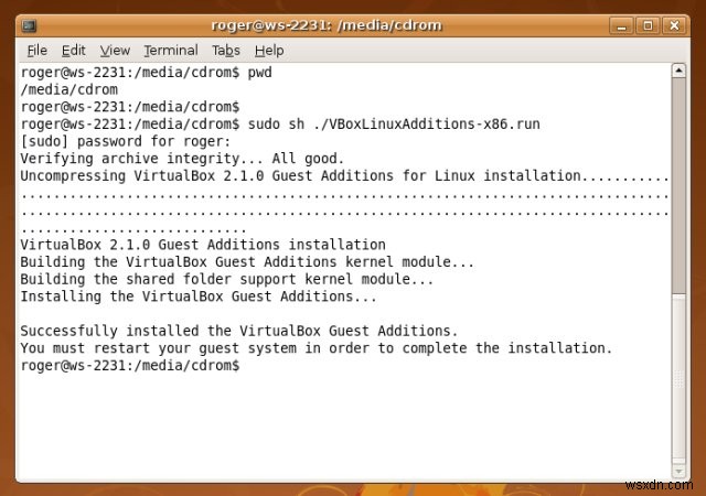 คำแนะนำทีละขั้นตอน:การติดตั้ง VirtualBox Guest Additions เพื่อประสิทธิภาพที่เพิ่มขึ้น 